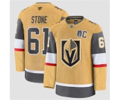 Men's Vegas Golden Knights #61 Mark Stone Gold 2026 Stanley Cup Final Patch And C Patch Home Stitched Hockey Jersey