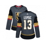 Women Adidas Vegas Golden Knights #13 Brendan Leipsic Authentic Gray Home NHL Jersey
