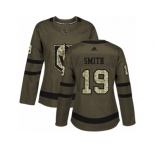 Women Adidas Vegas Golden Knights #19 Reilly Smith Authentic Green Salute to Service NHL Jersey