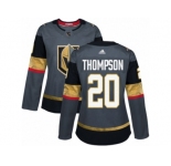 Women Adidas Vegas Golden Knights #20 Paul Thompson Authentic Gray Home NHL Jersey