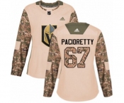 Women Adidas Vegas Golden Knights #67 Max Pacioretty Authentic Camo Veterans Day Practice NHL Jersey
