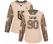 Women Adidas Vegas Golden Knights #90 Tomas Tatar Authentic Camo Veterans Day Practice NHL Jersey