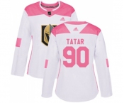 Women Adidas Vegas Golden Knights #90 Tomas Tatar Authentic White Pink Fashion NHL Jersey
