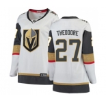 Women Vegas Golden Knights #27 Shea Theodore Authentic White Away Fanatics Branded Breakaway NHL Jersey