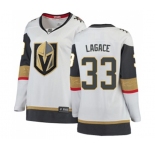 Women Vegas Golden Knights #33 Maxime Lagace Authentic White Away Fanatics Branded Breakaway NHL Jersey