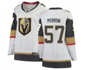 Women Vegas Golden Knights #57 David Perron Authentic White Away Fanatics Branded Breakaway NHL Jersey