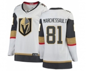 Women Vegas Golden Knights #81 Jonathan Marchessault Authentic White Away Fanatics Branded Breakaway NHL Jersey