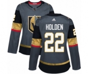 Women's Adidas Vegas Golden Knights #22 Nick Holden Authentic Gray Home NHL Jersey