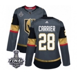 Women's Adidas Vegas Golden Knights #28 William Carrier Authentic Gray Home 2018 Stanley Cup Final NHL Jersey