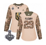 Women's Adidas Vegas Golden Knights #29 Marc-Andre Fleury Authentic Camo Veterans Day Practice 2018 Stanley Cup Final NHL Jersey