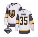 Women's Adidas Vegas Golden Knights #35 Oscar Dansk Authentic White Away 2018 Stanley Cup Final NHL Jersey