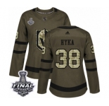 Women's Adidas Vegas Golden Knights #38 Tomas Hyka Authentic Green Salute to Service 2018 Stanley Cup Final NHL Jersey