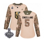 Women's Adidas Vegas Golden Knights #5 Deryk Engelland Authentic Camo Veterans Day Practice 2018 Stanley Cup Final NHL Jersey