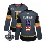 Women's Adidas Vegas Golden Knights #8 Griffin Reinhart Authentic Gray USA Flag Fashion 2018 Stanley Cup Final NHL Jersey