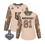 Women's Adidas Vegas Golden Knights #81 Jonathan Marchessault Authentic Camo Veterans Day Practice 2018 Stanley Cup Final NHL Jersey