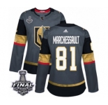 Women's Adidas Vegas Golden Knights #81 Jonathan Marchessault Authentic Gray Home 2018 Stanley Cup Final NHL Jersey