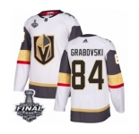 Women's Adidas Vegas Golden Knights #84 Mikhail Grabovski Authentic White Away 2018 Stanley Cup Final NHL Jersey