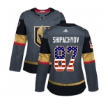 Women's Adidas Vegas Golden Knights #87 Vadim Shipachyov Authentic Gray USA Flag Fashion NHL Jersey