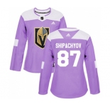 Women's Adidas Vegas Golden Knights #87 Vadim Shipachyov Authentic Purple Fights Cancer Practice NHL Jersey