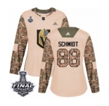 Women's Adidas Vegas Golden Knights #88 Nate Schmidt Authentic Camo Veterans Day Practice 2018 Stanley Cup Final NHL Jersey