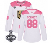 Women's Adidas Vegas Golden Knights #88 Nate Schmidt Authentic White-Pink Fashion 2018 Stanley Cup Final NHL Jersey