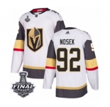 Women's Adidas Vegas Golden Knights #92 Tomas Nosek Authentic White Away 2018 Stanley Cup Final NHL Jersey