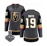 Women's Vegas Golden Knights #19 Reilly Smith Authentic Black Home Fanatics Branded Breakaway 2018 Stanley Cup Final NHL Jersey