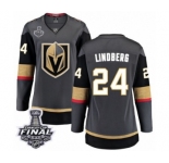 Women's Vegas Golden Knights #24 Oscar Lindberg Authentic Black Home Fanatics Branded Breakaway 2018 Stanley Cup Final NHL Jersey