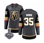 Women's Vegas Golden Knights #35 Oscar Dansk Authentic Black Home Fanatics Branded Breakaway 2018 Stanley Cup Final NHL Jersey