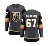 Women's Vegas Golden Knights #67 Teemu Pulkkinen Authentic Black Home Fanatics Branded Breakaway NHL Jersey