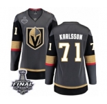 Women's Vegas Golden Knights #71 William Karlsson Authentic Black Home Fanatics Branded Breakaway 2018 Stanley Cup Final NHL Jersey