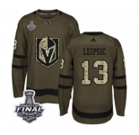 Youth Adidas Vegas Golden Knights #13 Brendan Leipsic Authentic Green Salute to Service 2018 Stanley Cup Final NHL Jersey