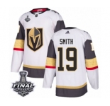 Youth Adidas Vegas Golden Knights #19 Reilly Smith Authentic White Away 2018 Stanley Cup Final NHL Jersey