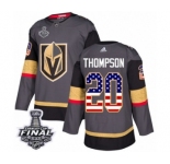 Youth Adidas Vegas Golden Knights #20 Paul Thompson Authentic Gray USA Flag Fashion 2018 Stanley Cup Final NHL Jersey
