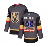 Youth Adidas Vegas Golden Knights #25 Stefan Matteau Authentic Gray USA Flag Fashion NHL Jersey