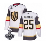 Youth Adidas Vegas Golden Knights #25 Stefan Matteau Authentic White Away 2018 Stanley Cup Final NHL Jersey