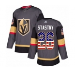 Youth Adidas Vegas Golden Knights #26 Paul Stastny Authentic Gray USA Flag Fashion NHL Jersey