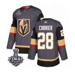 Youth Adidas Vegas Golden Knights #28 William Carrier Authentic Gray Home 2018 Stanley Cup Final NHL Jersey