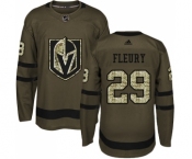 Youth Adidas Vegas Golden Knights #29 Marc-Andre Fleury Authentic Green Salute to Service NHL Jersey