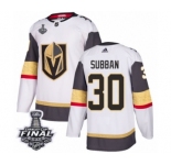 Youth Adidas Vegas Golden Knights #30 Malcolm Subban Authentic White Away 2018 Stanley Cup Final NHL Jersey