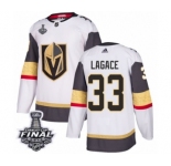 Youth Adidas Vegas Golden Knights #33 Maxime Lagace Authentic White Away 2018 Stanley Cup Final NHL Jersey