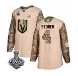 Youth Adidas Vegas Golden Knights #4 Clayton Stoner Authentic Camo Veterans Day Practice 2018 Stanley Cup Final NHL Jersey