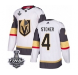 Youth Adidas Vegas Golden Knights #4 Clayton Stoner Authentic White Away 2018 Stanley Cup Final NHL Jersey