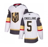 Youth Adidas Vegas Golden Knights #5 Deryk Engelland Authentic White Away NHL Jersey