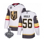 Youth Adidas Vegas Golden Knights #56 Erik Haula Authentic White Away 2018 Stanley Cup Final NHL Jersey
