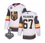 Youth Adidas Vegas Golden Knights #67 Teemu Pulkkinen Authentic White Away 2018 Stanley Cup Final NHL Jersey