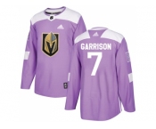 Youth Adidas Vegas Golden Knightss #7 Jason Garrison Purple Authentic Fights Cancer Stitched NHL Jersey
