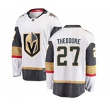 Youth Vegas Golden Knights #27 Shea Theodore Authentic White Away Fanatics Branded Breakaway NHL Jersey