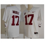 Men Alabama Crimson Tide #17 Jaylen Waddle White College Football Jersey