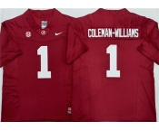 Men's Alabama Crimson Tide #1 Ryan Alexander Coleman-Williams Jr Red 2026 F.U.S.E Stitched Football Jersey